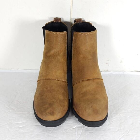 Sorel Women's Joan of Arctic II US7,5 Tan Leather Waterproof Wedge Chelsea Boot - Picture 4 of 13